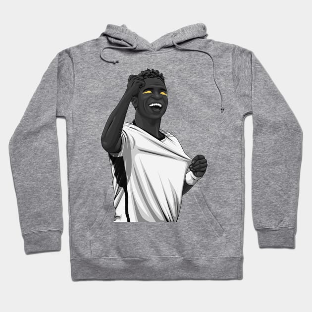 Vinicius Jr. Black and White Version. Hoodie by Aldduardo